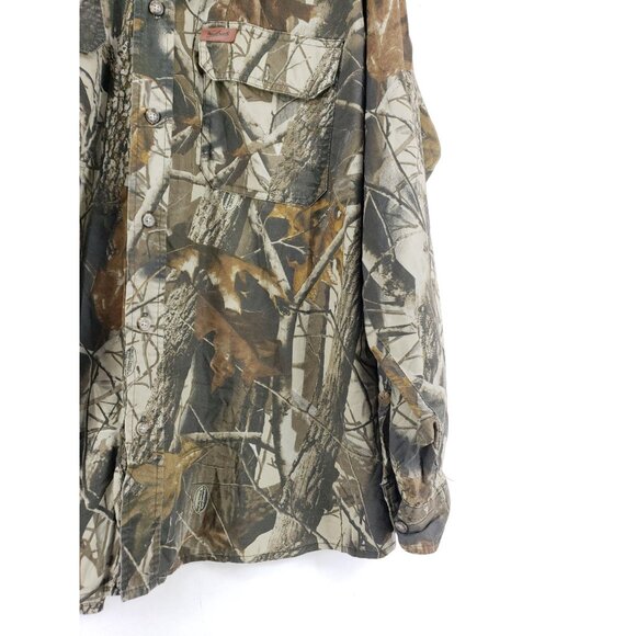 Woolrich Mens XL Camo Hunting Shirt Vented Hardwood Pattern Long Sleeve Outdoor - Picture 4 of 8